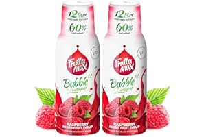 2 paquetes - FruttaMax - Concentrado de jarabe de frutas | Menos azúcar | con un 60% de contenido de fruta | adecuado para máquina de refrescos (2 x 500 ml) (2 x Frambuesa)