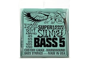 Ernie Ball P02850 Bass 5 Slinky Super Long Scale Electric Bass Strings - 45-130 Gauge