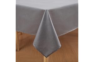 Homaxy Nappe de Table Aspect Lin Nappe Rectangulaire 100 x 140 cm Nappe Exterieur Imperméable Anti-tâche Protection de Table pour Salle à Mangerr,Jardin - Gris Foncé