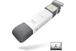 ‎BACKLAXX BACKLAXX ® Yoga Gurt Baumwolle – Nachhaltiges Yoga Band 250 cm lang mit praktischem Verschluss aus Metall – Ideal zum Yoga, Pilates und Dehnen inkl. Anwendungsvideos – Yogaband Yoga-Gurt