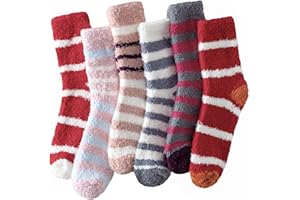 Fullogo Fluffy Socks for Women, Fluffy Sock Womens, Soft Cosy Slipper Socks for Women, Womens Winter Warm Fuzzy Bed Socks