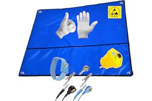 Minadax ESD - Tappetino antistatico Blau 60x80cm + Erdungsstecker