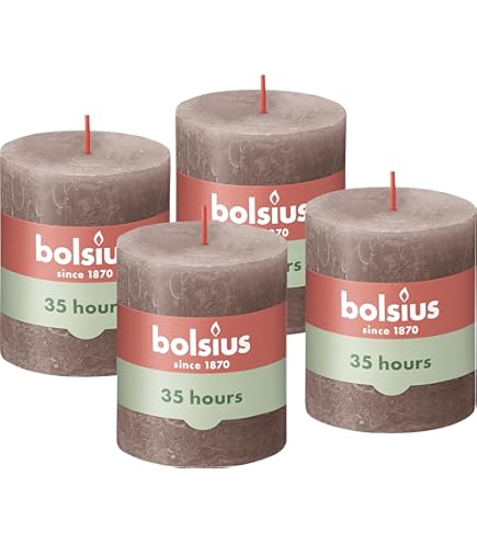 Bougies Chandelles BOLSIUS Rustique XL - Lot De 9, 23 X 3 Cm, Ivoire, Combustion 15 H, Cire Végétale
