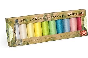 GUTERMANN Gütermann creativ Set de fil à coudre rPET avec 10 bobines de fil Pour Tout Coudre 100 m composé à 100% de polyester recyclé dans différents coloris