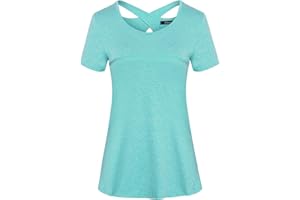 iClosam Maglietta Sportiva Donna T Shirt Palestra Donna Maglia Maniche Corte Corsa Asciugatura Rapida Top Elastico Magliette Fitness Yoga Tee