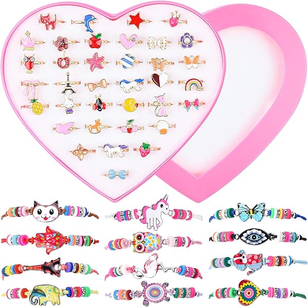 Kit De Pulseras Para Niñas TPIVG Anillos De Joyeru00eda Para