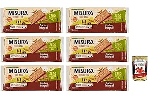 ITALIAN GOURMET E.R. Misura Crackers Integrali Fibrextra Lot de 6 crackers à grains entiers, 14 % de fibres et 100 % farine de blé entier 385 g