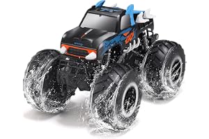 Threeking 1:16 Waterproof Monster Truck Toys RC Cars Amphibious Remote Control Car Trucks 4WD All Terrain Off-Road Pickup Toy for 6 7 8 9 10 11 12 Year Old Boys Girls Kids Gifts Presents,Blue