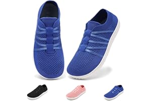 Wizshoe Barefoot Shoes Enfant Semelle Zero Drop Chaussures de Sport Respirant Antidérapant Chaussures de Trail Running pour Garçons et Filles Gr.26-37