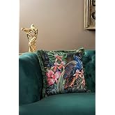 Asdiva L&uuml;ks Kadife 43X43 Cm Kırlent Kılıfı Dekoratif Yumuşak Salon Avangart Sa&ccedil;aklı Yeşil Siyah