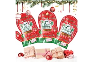 BODIIWULIU 3 Paia Maschera Mani Natale, Maschere Per Le Mani Idratanti Esfolianti, Guanti Idratanti Profondi, Nutre E Idratazione, Per Della Pelle Ruvida, Donne E Uomini