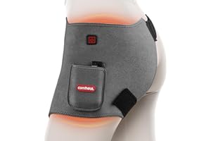 Comfheat Cordless Hip Heating Pad for Hip/Sciatica Pain Relief - 5000mAh Power Bank Included, Heated Hip Wrap for Women, Men, Electric Portable Hip Heat Pad Gray (S/M/L)