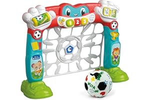 Clementoni Baby Tira e Segna Goleador, Rete da Calcio Elettronica con Luci e Suoni Bambini 18+ Mesi, Impara Numeri, Colori e Inglese, Sviluppa Motricità, Palla Inclusa, Lingua Italiana, 17954