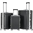 Flight Knight Premium Travel Suitcase - 8 Spinner Wheels - Built-in Side Lock Lightweight Aluminium Frame, ABS Hard Shell Carry on Check in Luggage Highly Durable - Approved for Over 100 Airlines