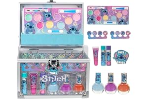 TOWNLEY GIRL Stitch Trousse de maquillage Train, trousse de pour enfants pour filles, véritable ensemble de lavable, de jeu, cadeau de fête, anniversaire, 3 ans et plus