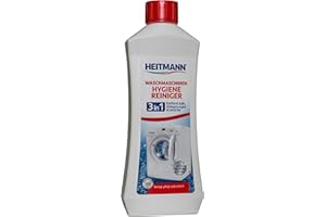 HEITMANN Pralka 3 w 1, 3 sztuki w opakowaniu: usuwa wapno, osady i zapachy części gumowych i metalowych, z formułą anty-biofilmową, formuła chroniąca materiał