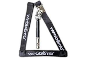 WEBBOMB® Hundepfeife mit praktischem Umhängeband Hundezubehör mit Ultraschall Frequenz für einfaches Hundetraining & Welpen-Erziehung - hörbar & weitreichend Dog Whistle Schwarz