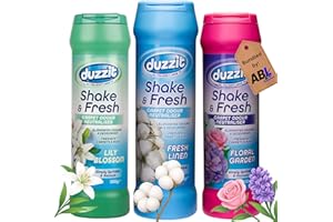 ABL SUPPLIES Shake and Vac Carpet Freshener | Carpet Odour Neutraliser Shake & Fresh Powder 3 x 500g Fresh Linen, Lily Blossom, Floral Garden