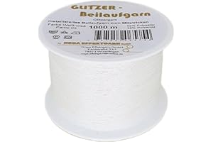 NOGA EFFEKTGARN GMBH Glitter Beading Thread on 1000 m Spools in Various Colours (White Irisé)