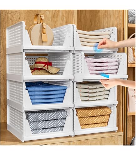Séparateurs D'étagère Transparents En Acrylique - Lot De 4 31 5x23 9 Cm Pour Organisation Placard Sacs Main V J 374156