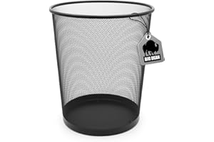 BigDean Papierkorb Büro Mülleimer schwarz 34cm hoch 20L Draht - Mülleimer Büro Trash Can Papiermülleimer Abfalleimer Mülleimer Trash Bin