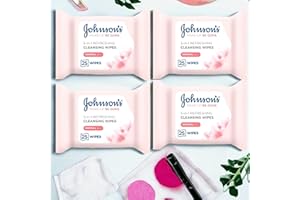 KRISHNA STORES LTD Johnson's REFRESHING Facial Wipes 4 PACK (25 x 4) 100 Wipes - For Normal Skin Cleansing, For Waterproof Mascara, For Smooth Skin with Spring flower Fragrance - Makeup Be Gone