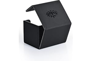 UAONO Deck Box für MTG Yugioh, Magnetic Kartenbox für 120+ hüllen Karten, Premium Sammelkarten Box mit 2 kartentrenner Kompatibel mit Magic Commander Trading Cards(Black,Lotus)