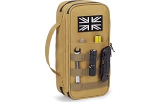 BUNNYCHIC Tactical Tool Bag for Men,Wide Mouth Tool Pouch with Water-Resistant, Multi-purpose Range Bags with Zipper Handle,Heavy Duty Small Tool box organizer for Repairman, Carpenters, Handyman