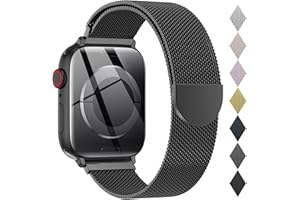OULUOQI Original Milanese Loop Compatible with Apple Watch Straps 38mm 40mm 41mm 42mm 44mm 45mm 46mm 49mm Women & Men, Magnetic Clasp Adjustable Metal Bands for iWatch Series 10 9 8 7 6 5 4 3 2 1,Ultra,SE