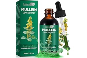 JCZQDRPC 60ml Mullein Leaf Extract, mullein tropfen, Königskerzen-Tropfen, Mullein Leaf Drops, Reiner Königskerzenblatt-Extrakt-Tropfen, 1-Monats-Vorrat, zur Lungenreinigung, Vegetarisch