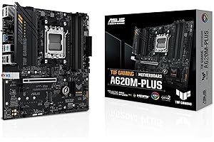 ASUS TUF GAMING A620M-PLUS Scheda madre AMD mATX, DDR5, 2 slot M.2 PCIe 4.0, Q-Latch, 2 DisplayPort, HDMI, USB 3.2 Gen 1 Type-C, BIOS FlashBack, Cancellazione rumore, Aura Sync