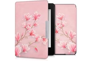 kwmobile Etui kompatybilne z Amazon Kindle Paperwhite - sztuczna skóra etui ochronne do czytnika e-booków (do modeli do 2017) - magnolia, różowa, biała, brudna róża