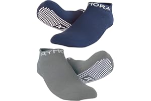 Rymora Non Slip Anti Skid Grip Socks (2 Pairs) (Perfect for Pilates, Yoga, Barre, Dance, Martial Arts, Trampoline, Fitness & Home)