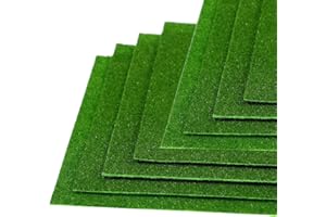 Nogeqi 4 Stück Miniatur Wiese Modellbau Rasen, Kunstrasen Zum Basteln, Mikro Gras Kunstrasen Miniaturgarten, Garten Kunstrase Verzierung Outdoor Innen Rasen Landschaft Für Puppenhaus (15x15cm)