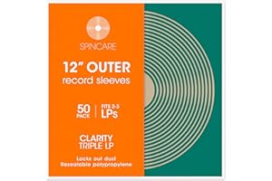 SPINCARE 50x TRIPLE Buste Dischi Vinili | Per Maggior Parte 2-3 LP Gatefold | Super Trasparenti E Richiudibili