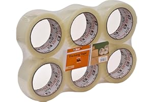 brackit Clear Packaging Tape, 48mm x 66m, Bulk Pack of 6 Rolls – Strong Heavy Duty Packing Tape for Regular Use or Moving – Easily Seals Your Parcels and Boxes