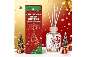 NoxGule Christmas Reed Diffuser, 100ml Cinnamon Stick Christmas Diffuser with 5 Diffuser Sticks, Christmas Air Freshener - For Home Bedroom Bathroom Living Room Office