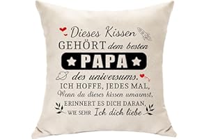 Hasodeo Original Geschenk für Papa von Tochter Sohn, Vatertagsgeschenke für Papa Vater Kissenbezug Papa Geschenk Geburtstag Dekoration Geschenkideen für Papa (Papa)