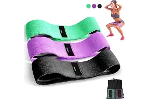 Suright Gomas Elasticas Musculacion, 3 Niveles Bandas Elasticas Musculacion | Antideslizantes de Tela, Cintas Elasticas Musculacion de Ejercicios para Gluteos,Cadera,Piernas,Yoga,Pilates,Crossfit,Fitness