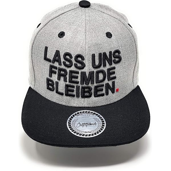 Outfitfabrik Snapback Cap „Ich Schwör, Ich Bin Lieb“ – Grau/schwarz, 3D-Stick, Verstellbar 52–61 Cm
