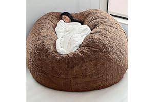 RTYHN Faux Fur Bean Bag,Adults Luxurious Giant 5/6/7ft Huge Bean Bag Chair,Ultra Soft Bean Bag Chair(No Filler)