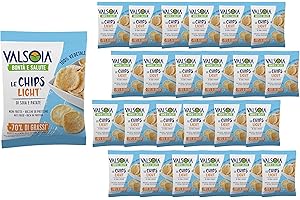 Valsoia - Le Chips Light, Vegetali di Soia e Patate, Box Da 24 Confezioni da 25 Grammi, 100% Vegetale, Ricco di Proteine e Fibre, Ideali per Vegani e Vegetariani, Perfetto come Spuntino