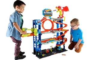 Hot Wheels City Ultimate Garage Playset with 2 Die-Cast Cars, Toy Storage for 50+ Cars