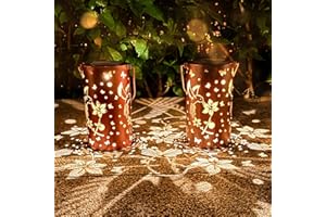 TICKTIME 2 Pack Hummingbird Solar Lanterns Outdoor Hanging Lantern Lights, Metal Decor Lantern, Waterproof LED Decorative Garden Light