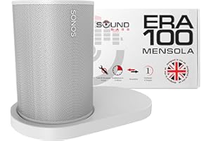 Sound bass ERA100 Mensola da parete, bianca, singola (1 pezzo) compatibile con altoparlante Sonos ERA 100, staffa, gestione cavi, hardware di montaggio