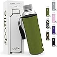 spottle glasflaska med neoprenhylsa (olivgrön, 950ml)