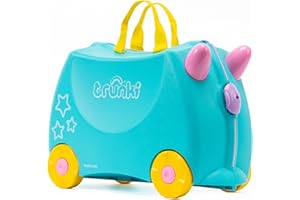 Trunki Valigia Cavalcabile per Bambini – Trolley Bambini Bagaglio a Mano – Valigia Cavalcabile Unicorno (Verde Acqua)