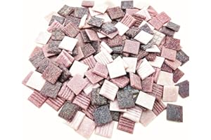 BTMIEY 500 g Kwarcowe płytki mozaikowe, 2 cm, wielokolorowe elementy mozaiki, kamienie do samodzielnego wykonania, rzemiosła, hobby, sztuka, dekoracja ścienna domu, kolor fioletowy