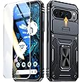 ANTSHARE for Google Pixel 9 Pro XL Case - with [1 * 9H Screen Protector & Slide Camera Protector] 360° Rotatable Kickstand Military Grade Shockproof Case for Pixel 9 Pro XL Phone Case - Black