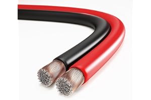 conecto Kabel głośnikowy CCA 2 x 0,75 mm², 10,0 m, kabel audio z oznaczeniem biegunowości do głośników HiFi, boks, subwoofera, czerwony/czarny